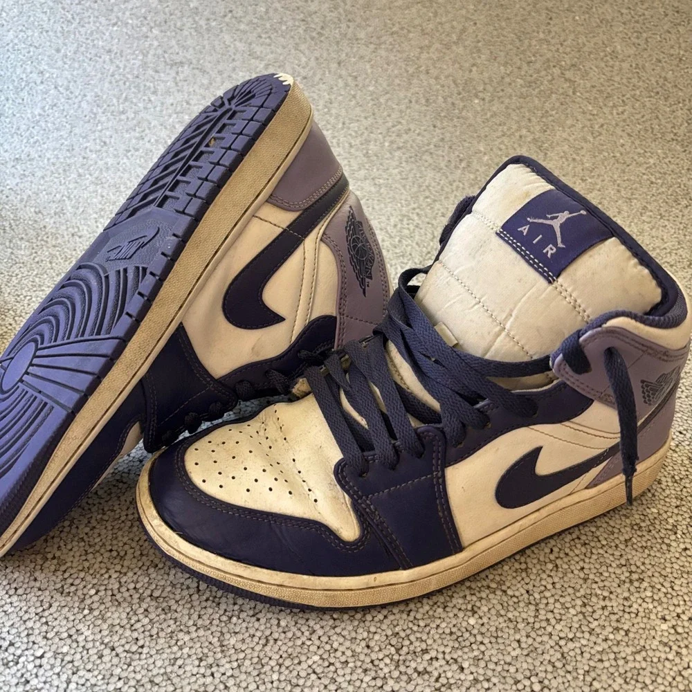 Nike Jordan 1 Mid Men 9 Purple White DQ8426-515 Streetwear